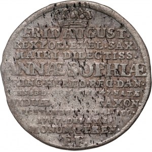 August II. silný, penny 1717, Drážďany, smrť Anny Žofie (matky Augusta II.)