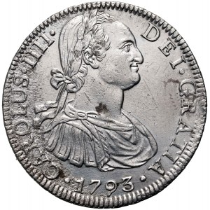 Mexiko, Karel IV., 8 realů 1793 Mo-FM, Mexiko