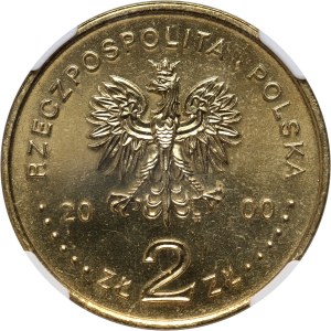 Third Republic, 2 zloty 2000, Great Jubilee of the Year 2000, ODWROTKA