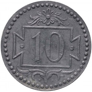 Free City of Danzig, 10 pfennigs 1920, Danzig, small numbers, 56 pearls