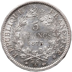 Francja, 5 franków 1873 A, Paryż