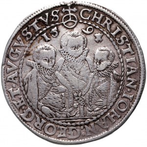 Niemcy, Saksonia, Krystian II, Jan Jerzy I i August, talar 1594 HB, Drezno