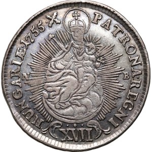 Ungarn, Maria Theresia, XVII krajcars 1755 NB, Nagybanya