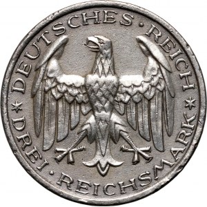 Niemcy, Republika Weimarska, 3 marki 1927 A, Berlin, Marburg