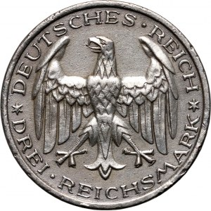 Nemecko, Weimarská republika, 3 známky 1927 A, Berlín, Marburg
