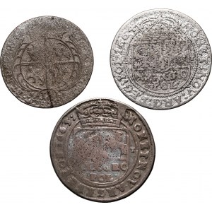 Královské Polsko, sada 3 mincí (2 x tymf + efraimek)