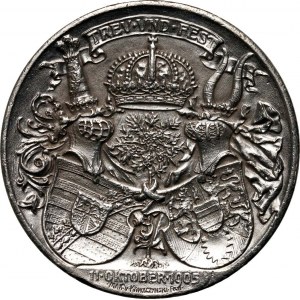 Nemecko, Sasko-Coburg-Gotha, Karol Eduard, strieborná svadobná medaila z roku 1905