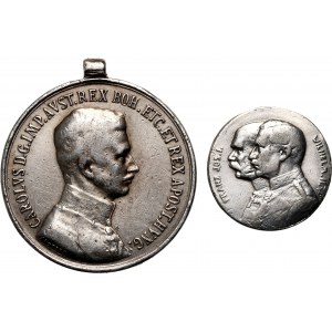 Austria, Franciszek Józef I i Karol I, zestaw 2 medali