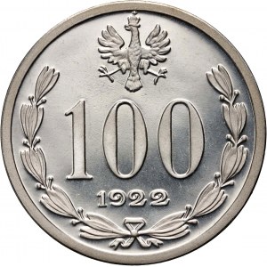 Third Republic, copy of proof coin of 100 marks 1922, Józef Piłsudski