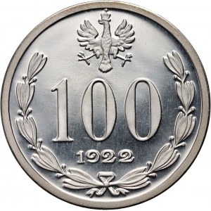 III RP, kopia monety próbnej 100 marek 1922, Józef Piłsudski