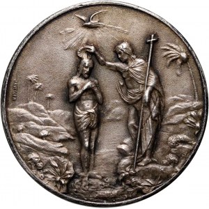 PRL, medaila, Na pamiatku krstu 1950, strieborná