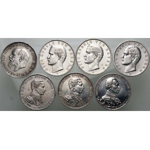 Nemecko, Bavorsko a Prusko, sada mincí, 7 x 3 marky
