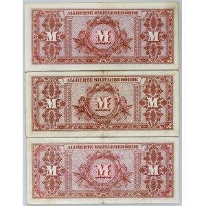 Germany, Allied Occupation, lot, 3 x 100 Mark 1944