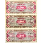 Germany, Allied Occupation, lot, 3 x 100 Mark 1944