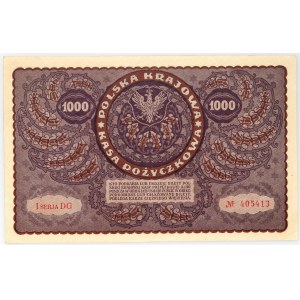 II RP, 1000 polnische Mark 23.08.1919, 1. Serie DG