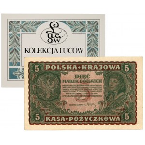 II RP, 5 poľských mariek 23.08.1919, séria II-CP, zbierka Lucow