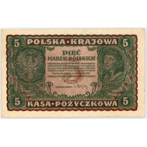 II RP, 5 polnische Marken 23.08.1919, Serie II-CP, Sammlung Lucow