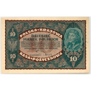 II RP, 10 polnische Mark 23.08.1919, Serie II-DS, Sammlung Lucow