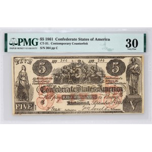 Skonfederowane Stany Ameryki, 5 dolarów 2.09.1861