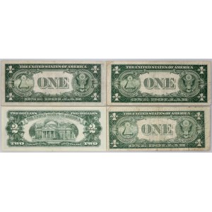 Stany Zjednoczone Ameryki, zestaw, 3 x 1 dollar i 2 dolary, lata 1935-1963