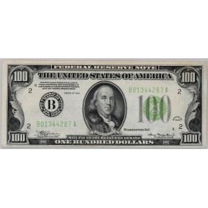 Spojené státy americké, Federal Reserve Note - New York, $100 1934