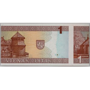 Litva, 1 litas 1994, séria AAG, deštrukcia, rezaný offset