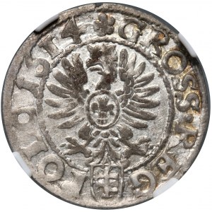 Sigismund III Vasa, penny 1614, Cracow, Pilawa coat of arms