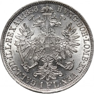 Austria, Franz Joseph I, Florin 1858 A, Vienna