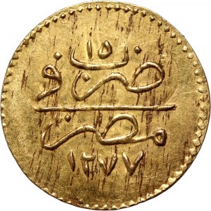 Ägypten, Abdulaziz, 5 qirsh AH1277/15 (1874)