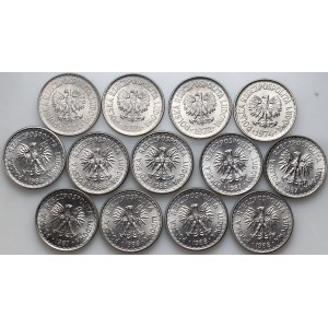 PRL, zestaw 13 x 1 złoty z lat 1970-1988