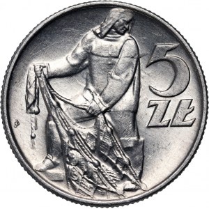 PRL, 5 złotych 1959, Rybak, SŁONECZKO