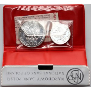 Polská lidová republika, sada 100 zlotých 1982, 200 zlotých 1982, Jan Pavel II, obyčejná známka
