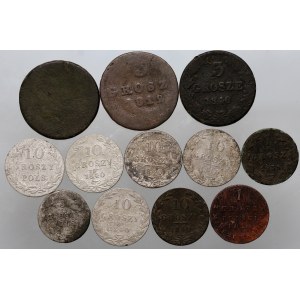 19th century, set of 12 coins from 1812-1840