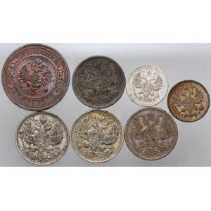 Russia, Nicholas II, set of 7 coins from 1901-1915