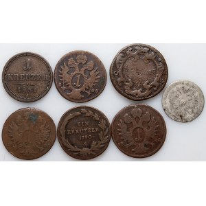 Rakúsko, 18.-19. storočie, sada 7 mincí