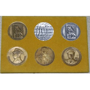 PRL, sada 6 medailí: Sada medailí: 3 x Katyň, 1 x gen. Sikorski, J. Wybicki a gen. Bór-Komorowski