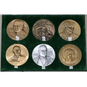 People's Republic of Poland, set of 6 medals: John Paul II, M. Dabrowska, Cardinal A. Hlond, and others