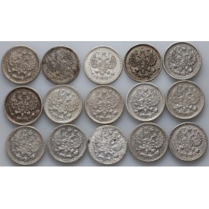 Russia, Nicholas II, 15 x 10 Kopecks from 1895-1912