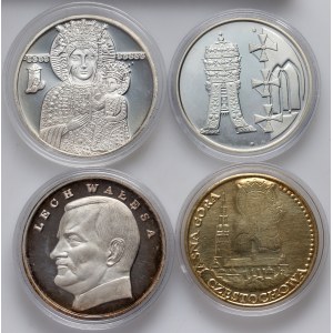 Polen / Belgien, Satz von 4 Medaillen, Johannes Paul II, Lech Wałęsa
