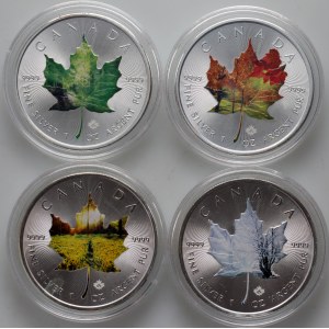 Kanada, Elizabeth II, $4 x $5 2015, Maple Leaf 1 Oz Ag999