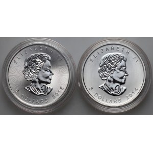 Kanada, Alžběta II, 5 dolarů 2014, 5 dolarů 2015