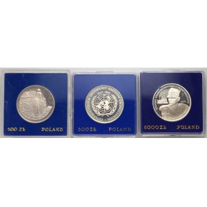 PRL, zestaw 3 monet z lat 1977-1989