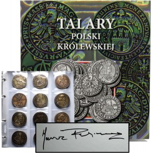 Talary Polski Królewskiej, zestaw 24 replik, srebro brązowione i patynowane, z autografem Janusza Parchimowicza