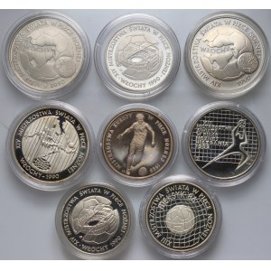 People's Republic of Poland, set of 8 coins from 1982-1989, Football.