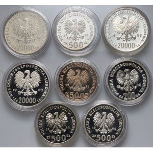 PRL, zestaw 8 monet z lat 1982-1989, Piłka Nożna