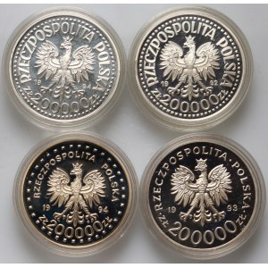 Tretia republika, sada 4 x 200000 zlotých z rokov 1992-1994