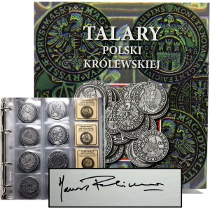 Talary Polski Królewskiej, zestaw 32 replik, srebro patynowane, ODWROTKI, z autografem Janusza Parchimowicza