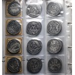 Royal Polish Thalers, set of 32 replicas, patinated silver, REPLACEMENTS, autographed by Janusz Parchimowicz