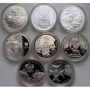 III RP, zestaw 8 x 20 złotych z lat 2003-2010