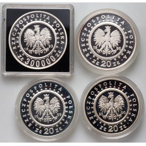 III RP, zestaw 4 monet z lat 1993-2000, Zamki i Pałace